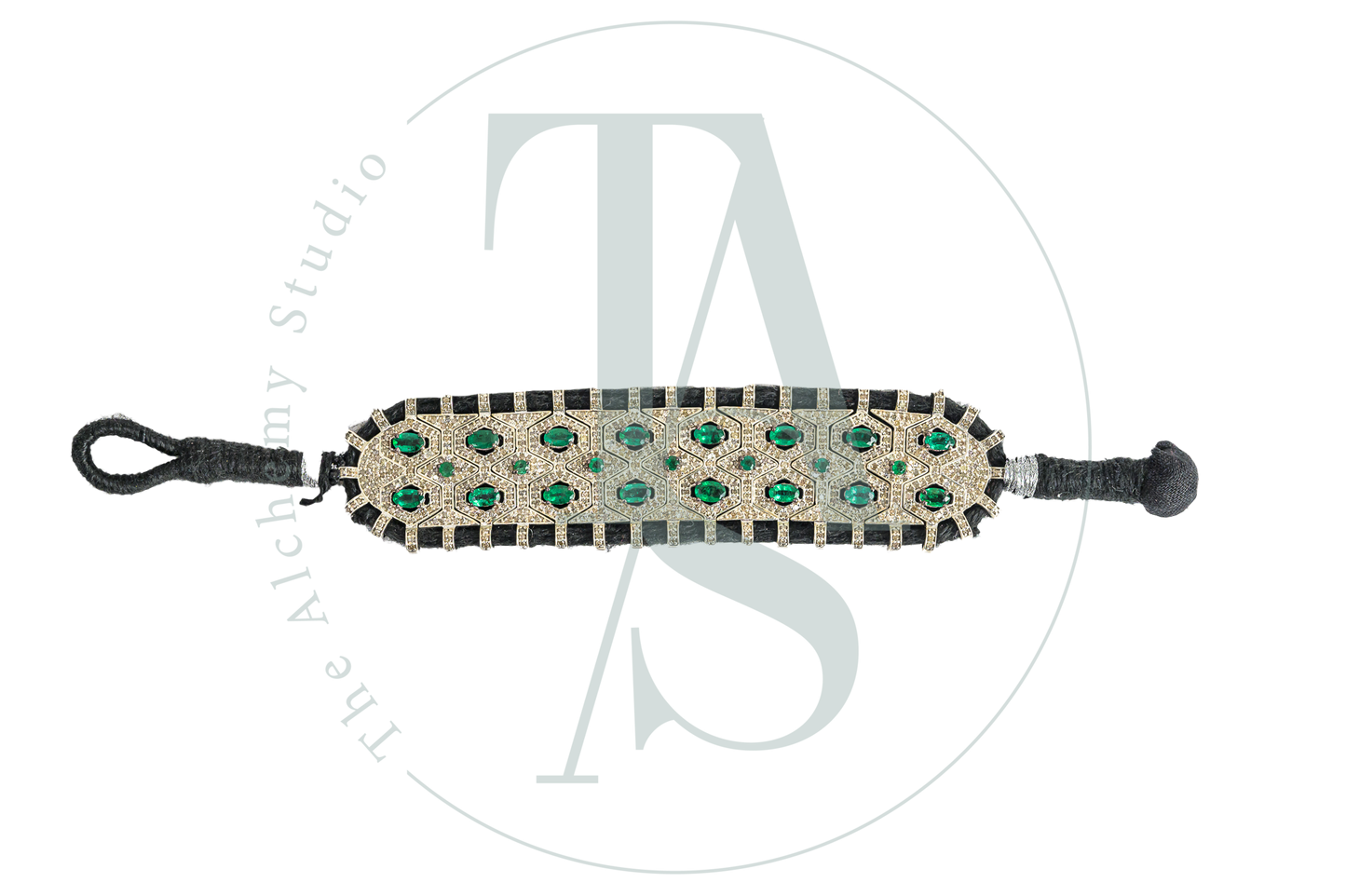 Alyissa Emerald and Diamond Bracelet