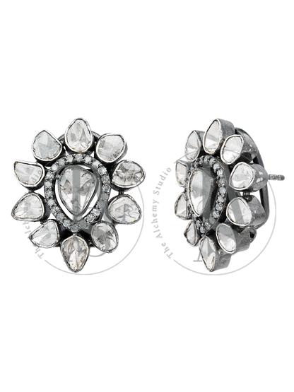 Star Drop Uncut Diamond Earrings