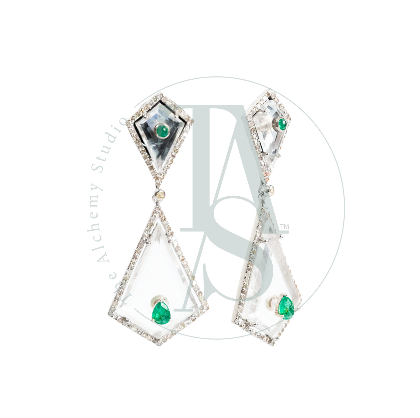 Clarabelle Emerald and Crystal Earrings