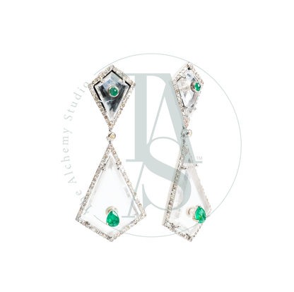 Clarabelle Emerald and Crystal Earrings