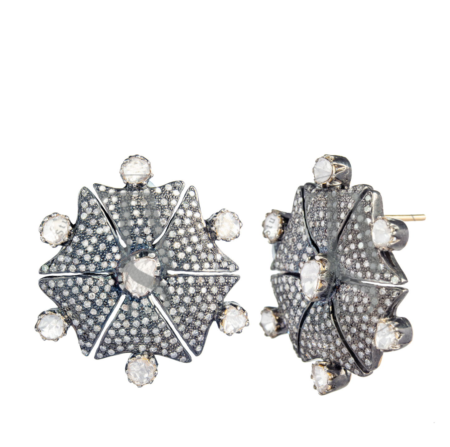 Vintage Star Uncut Diamond Earrings